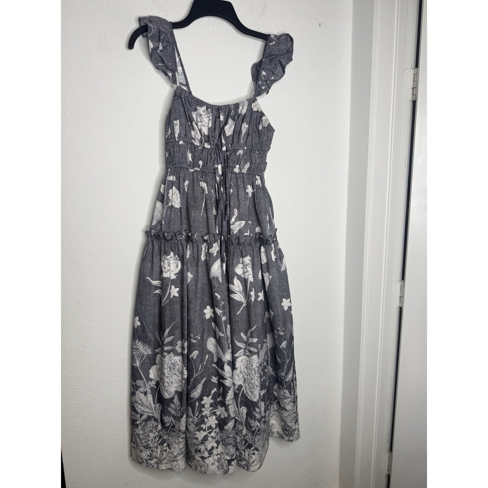En Saison Sydney Midi Dress Tiered Flutter Sleeve Floral CottageCore Stretch S - Picture 4 of 12